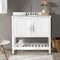 Alaterre Furniture Bennet 2pc Wooden Bathroom Vanity Set - 36-in. L Vanity, 30-in. L Rectangular Mirror, White AVAN3600WHA - alternate 8